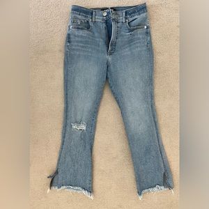 Express stretchy crop flare jeans